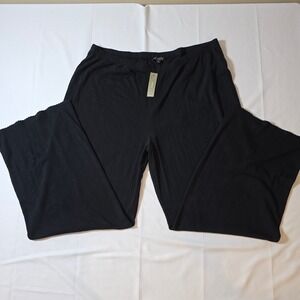 J.Crew Womens Black Pointelle Ribbed Wide Leg LoungePants CI602 Plus Size 2X NWT